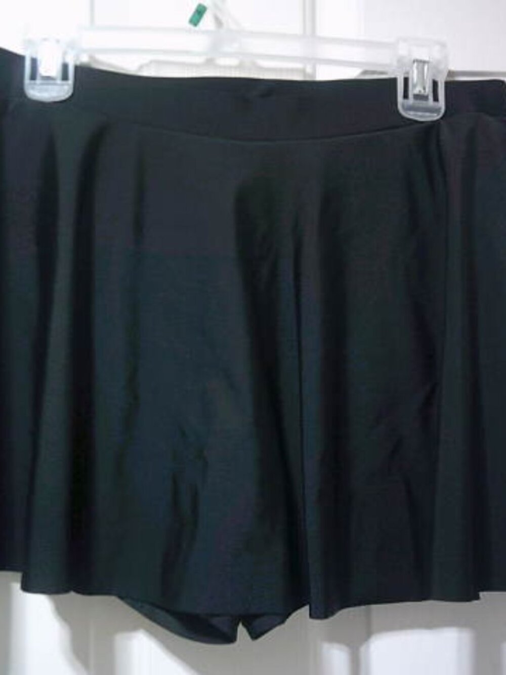 WOMEN'S SIZE 3XL DEEP BLACK MINI SKORT SHORTS UNDERNEATH TENNIS SKIRT SPANDEX 👩